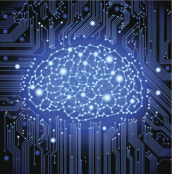 회로 기판 뇌 배경기술 - brain x ray image nerve cell intelligence stock illustrations