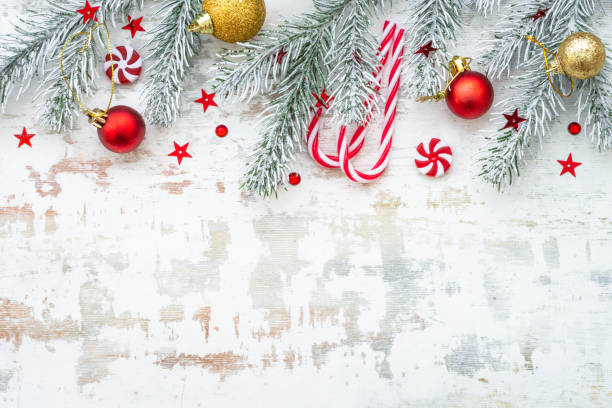 istock Christmas holiday decorations at white background. 1644468326