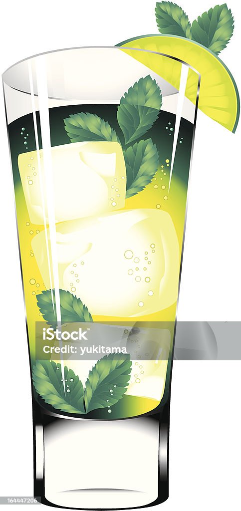Мохито коктейль, изолированные на белом фоне - Векторная графика Алкоголь - напиток роялти-фри