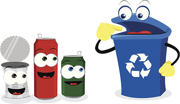 Recycling Cans vector art illustration