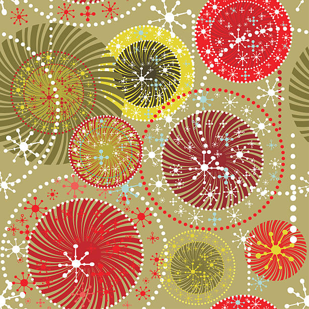 Holidays Winter pattern made with color graphics elements. vector art illustration