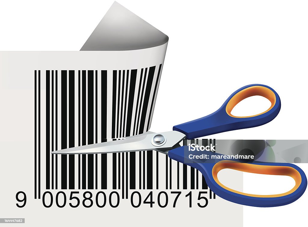 Fun Bar Code Scissors Scissors Cutting Bar Code Stock Illustration - Download Image Now - Bar ...