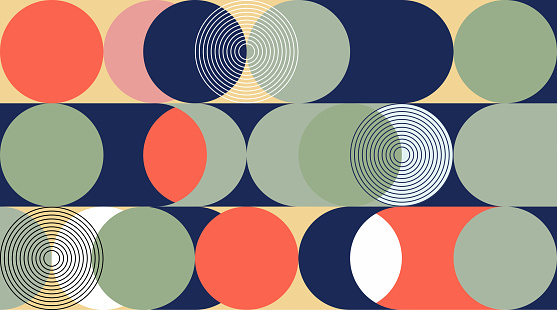 Vector Abstract Colors Geometric Minimalism Ring Pattern Background