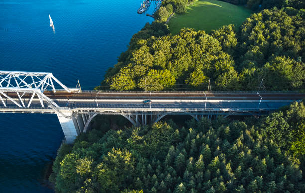 istock Little Belt Bridge aerial view from drone 1644486919