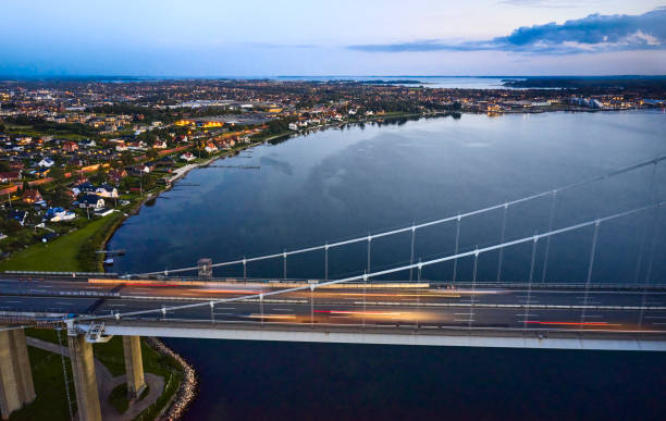 istock Suspension New Little Belt Bridge in twilight 1644486968