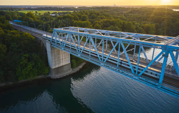 istock Little Belt Bridge aerial view from drone 1644487036