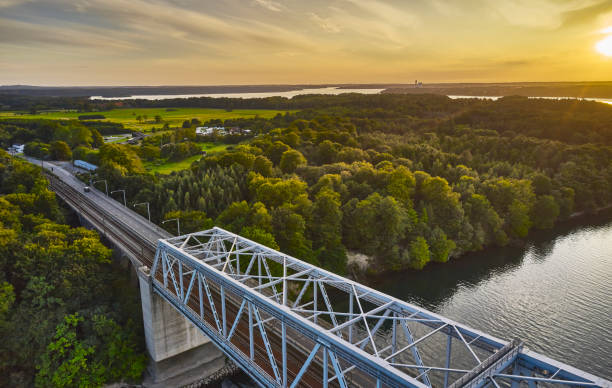istock Little Belt Bridge aerial view from drone 1644487096