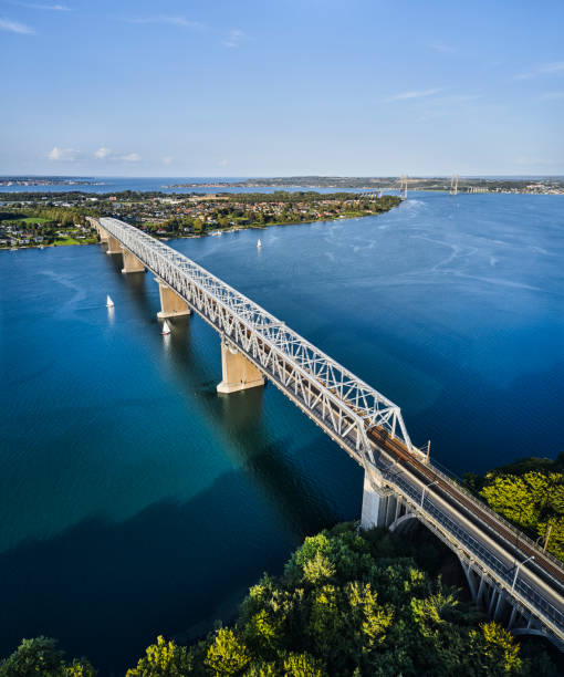 istock Little Belt Bridge aerial view from drone 1644487275