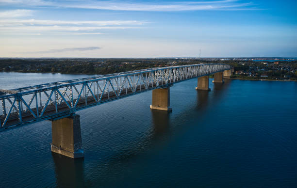 istock Little Belt Bridge aerial view from drone 1644487470