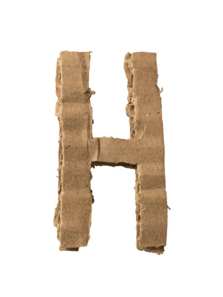 h-alphabet aus papppapier ausgeschnitten - document paper cutting tearing stock-fotos und bilder