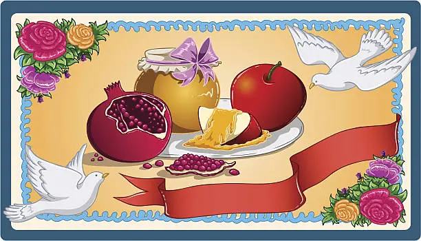 Vector illustration of Shana Tova Happy New Year Card