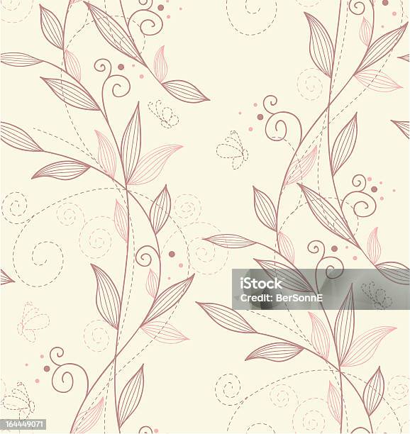 Seamless Floral Outline Pattern Background Stock Illustration - Download Image Now - Abstract, Animal Markings, Art