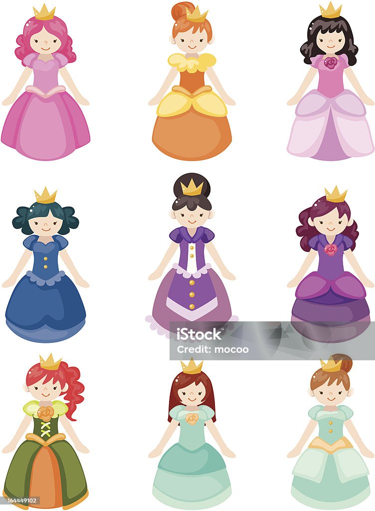 cartoon-Prinzessin Symbole - Lizenzfrei Frauen Vektorgrafik