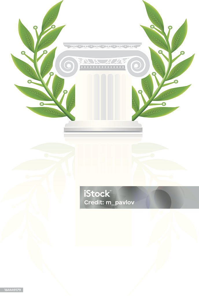 Ionic Greek Column or Pedestal Ionic Greek Column or Pedestal with laurel wreath. Vector illustration on white. Easy to resizing height of column. Laurel Wreath stock vector