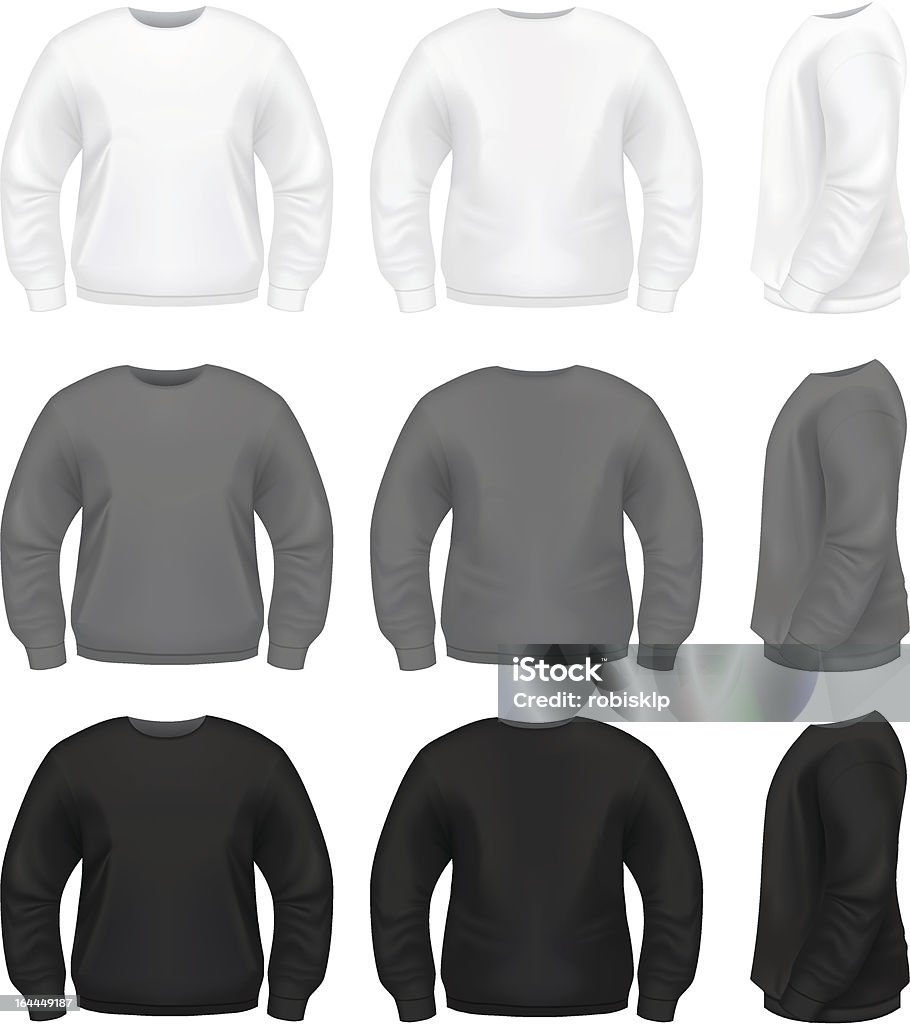 Realistische Pullover für Männer - Lizenzfrei Sweatshirt Vektorgrafik