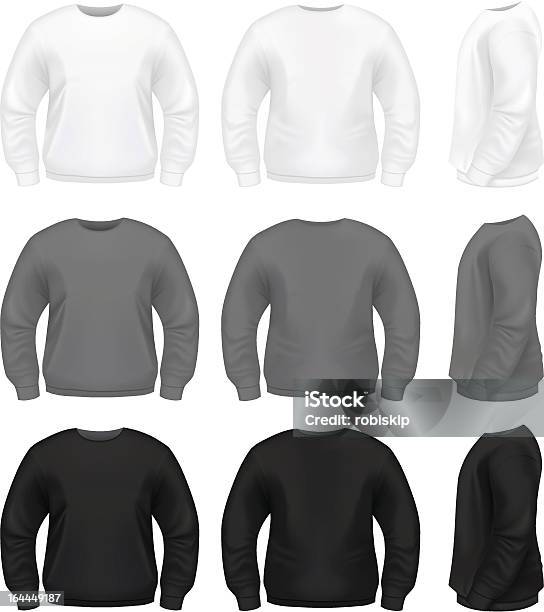 Realistische Pullover Für Männer Stock Vektor Art und mehr Bilder von Sweatshirt - Sweatshirt, Pullover, Schwarz - Farbe