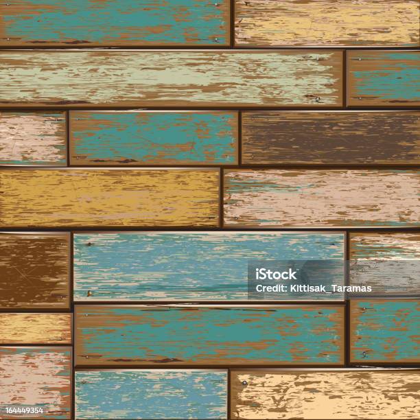 Old Color Wooden Texture Background Stock Illustration - Download Image Now - Wood - Material, Textured, Architecture