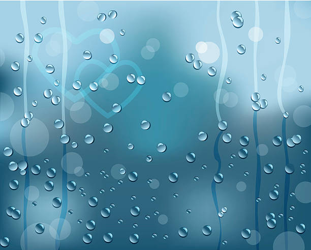 Chuva na janela - ilustração de arte vetorial