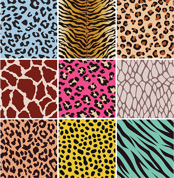 seamless animal skin pattern seamless animal skin pattern fur stock illustrations