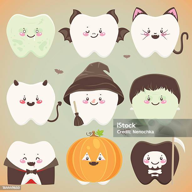 Halloween Zębów - Stockowe grafiki wektorowe i więcej obrazów Abstrakcja - Abstrakcja, Biały, Czarownica