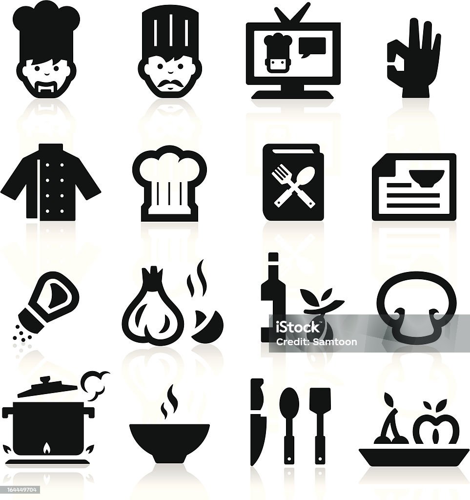 Icone di Chef - arte vettoriale royalty-free di Ricetta