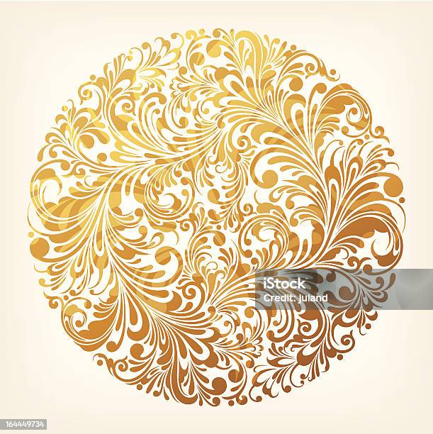 Ornamental Gold Circle Pattern Stock Illustration - Download Image Now - Abstract, Backgrounds, Beauty