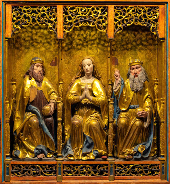 istock Ancient icon in the catholic church 1644509140