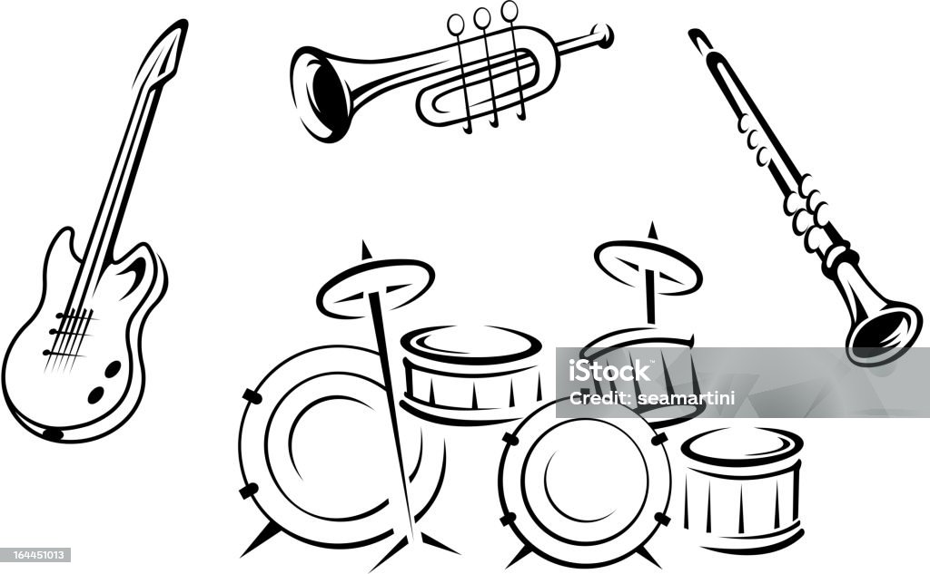 Zestaw instrumentów muzycznych - Grafika wektorowa royalty-free (Brass Band)