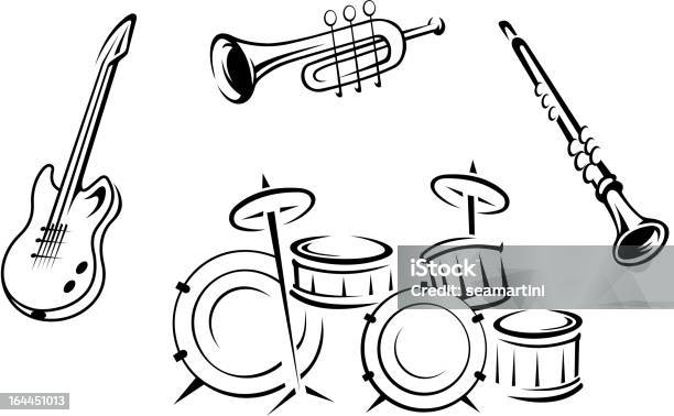 Zestaw Instrumentów Muzycznych - Stockowe grafiki wektorowe i więcej obrazów Brass Band - Brass Band, Bęben, Clip Art