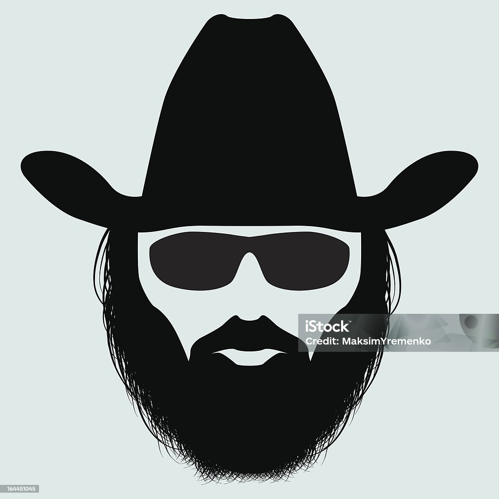 silhouette homme barbu - clipart vectoriel de Accessoire de déguisement libre de droits