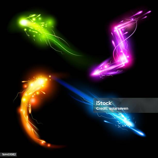 Vector Special Effects Set Stock Illustration - Download Image Now - Green Color, Lightning, Lens Flare