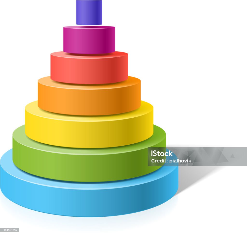 Pirámide en capas - arte vectorial de Abstracto libre de derechos