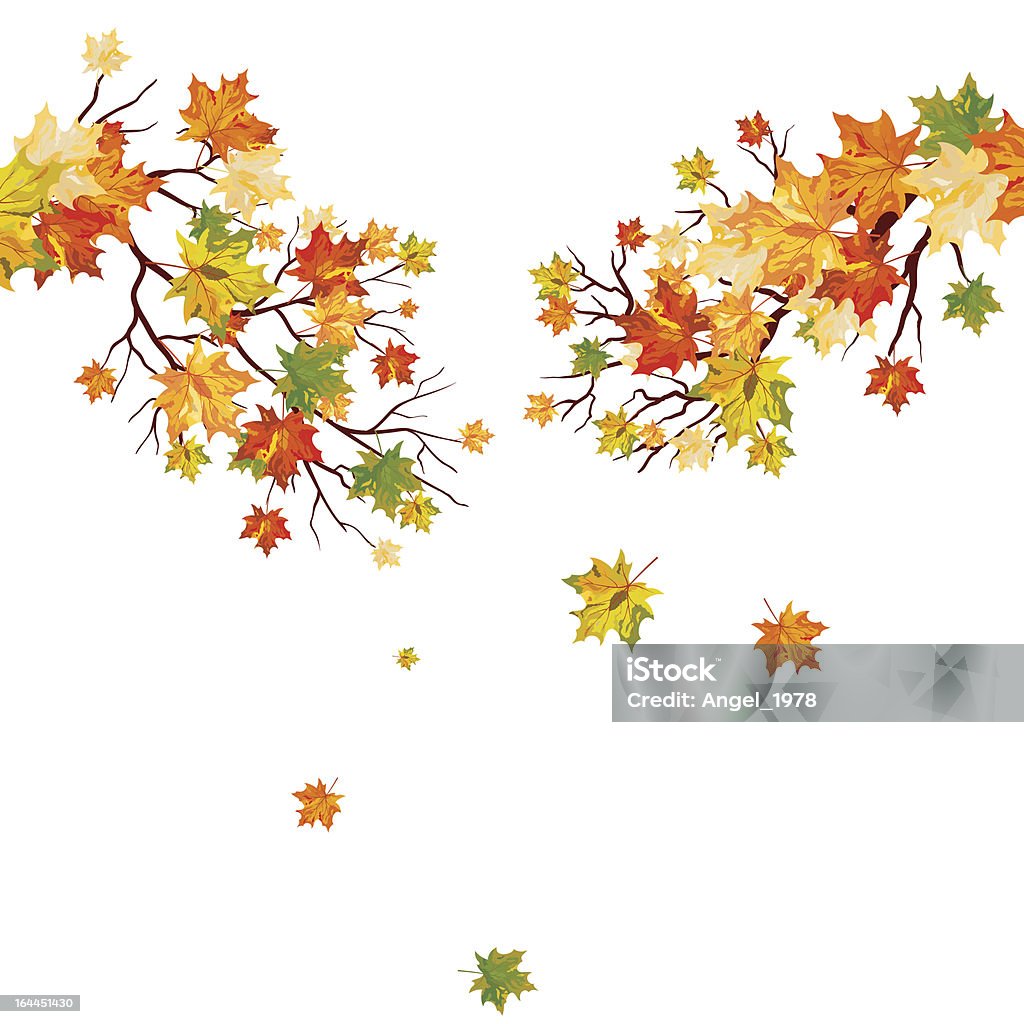 Autumn maple Autumn maple tree with  falling leaves. Vector illustration. Abstract stock vector