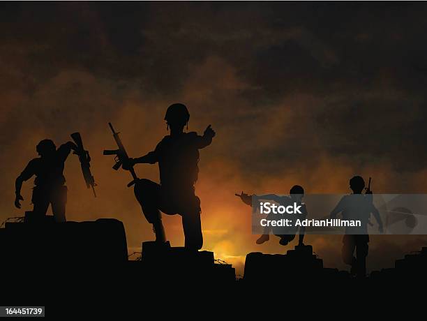 Dawn Offensive Stock Illustration - Download Image Now - Activity, Armed Forces, Army