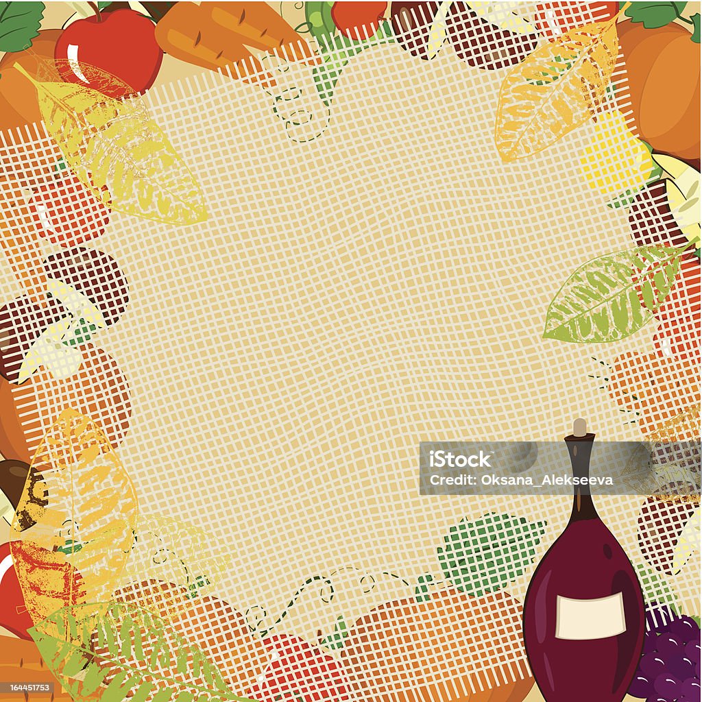 Рамка с Осенний овощи и листья - Векторная графика Абстрактный роялти-фри