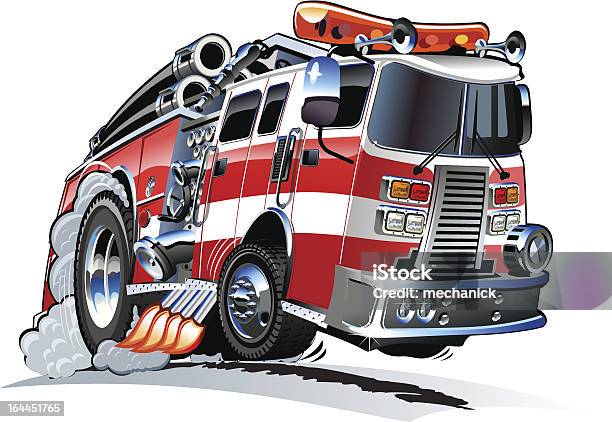 Mulher Camião De Bombeiros - Arte vetorial de stock e mais imagens de Carro de Bombeiro - Carro de Bombeiro, Banda desenhada - Produto Artístico, Vetor