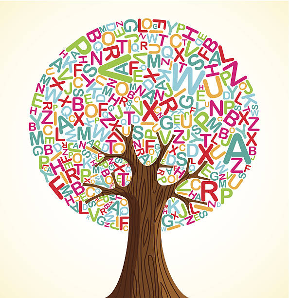 ilustraciones, imágenes clip art, dibujos animados e iconos de stock de concepto de árbol de la educación escolar - grammatical