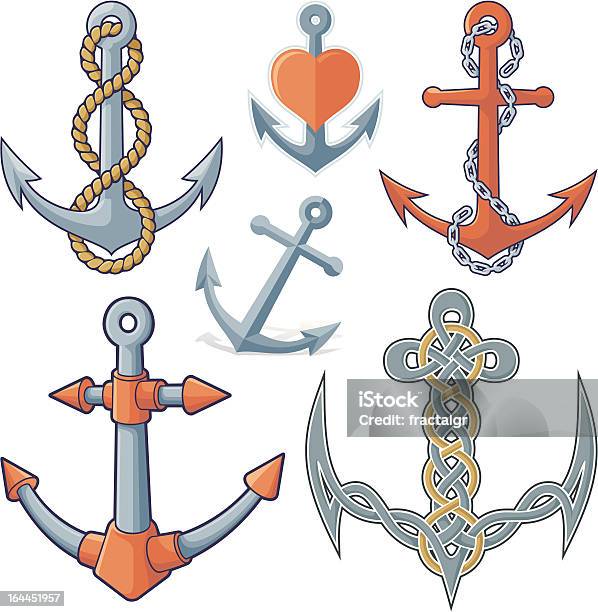 Anchors Stock Illustration - Download Image Now - Anchor - Vessel Part, Rope, Anchor Chain