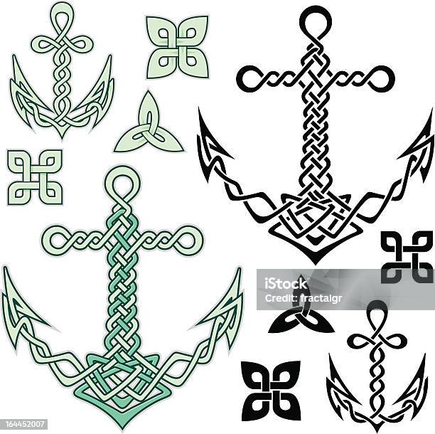 Ilustración de Anclaje Celta y más Vectores Libres de Derechos de Estilo celta - Estilo celta, Ancla - Parte del barco, Cruz - Forma