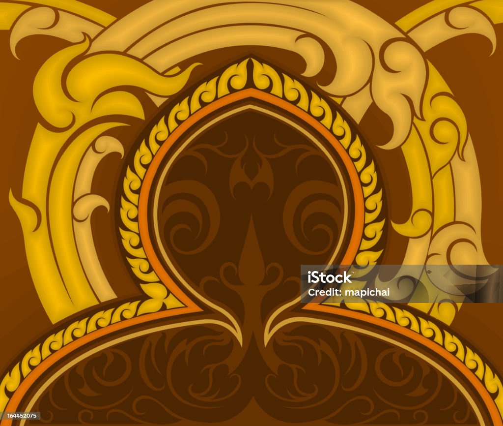 Padrão de fundo arte tailandesa - Vetor de Amarelo royalty-free