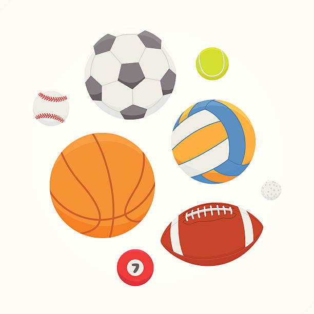 ilustrações, clipart, desenhos animados e ícones de bolas - tennis ball american football football