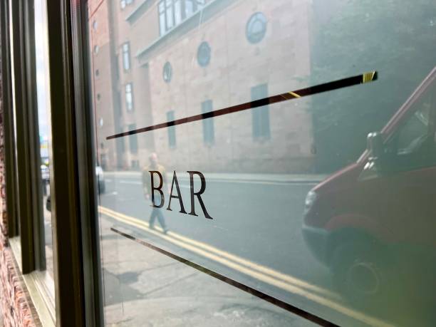 istock Street reflections in a Bar window 1644521636