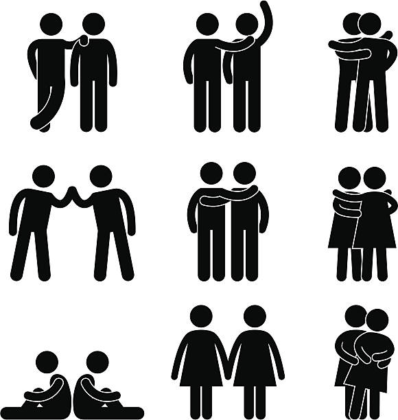 Homesexual Gay Lesbian Relationship A set of pictograms representing the relationship of homosexual (gay and lesbian). gay males stock illustrations