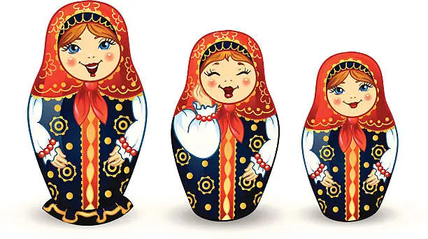 Vector illustration of Russian Dolls Matrioshka