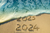 New Year 2024 on the beach.