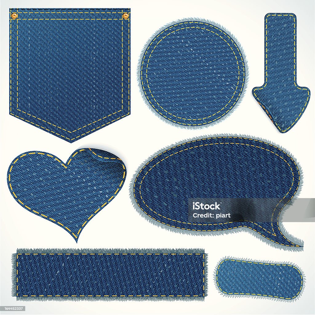 Denim Design Element Vector Jeans Elements Stock Illustration - Download Image Now - Denim ...