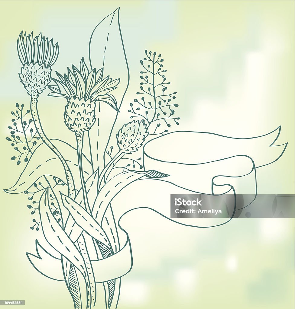 Stylish vintage floral background "Stylish vintage floral background, hand drawn flower,vector illustration saved in EPS10" Thistle stock vector