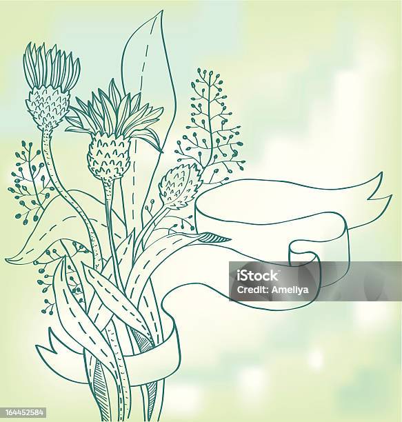 Stylish Vintage Floral Background Stock Illustration - Download Image Now - Thistle, Backgrounds, Beauty In Nature