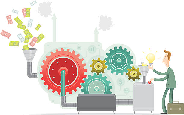 돈벌이 - gear bicycle gear symbol industry stock illustrations