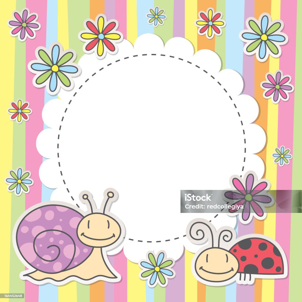 card with snail and ladybug, eps 10 "cute kid card with snail and ladybug, eps 10" Animal Shell stock vector